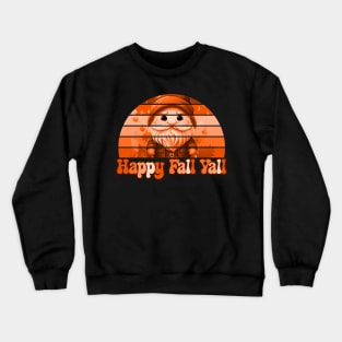 Groovy Happy Fall Gnome Vintage Sunset Retro Crewneck Sweatshirt